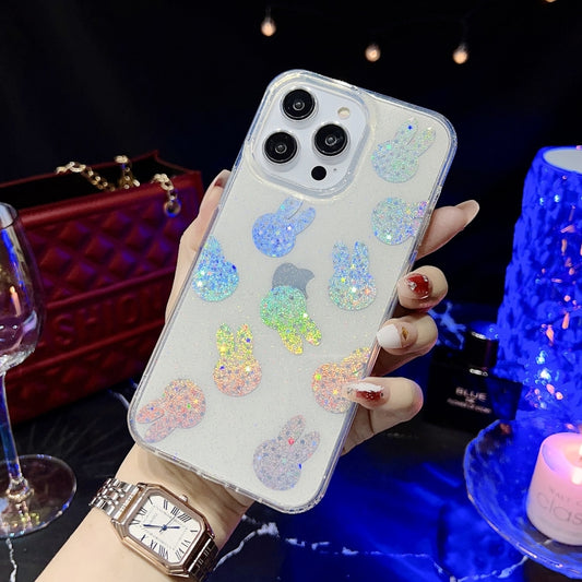 For iPhone 13 Little Star Series Glitter Powder TPU Phone Case(Little Rabbit) - iPhone 13 Cases by buy2fix | Online Shopping UK | buy2fix