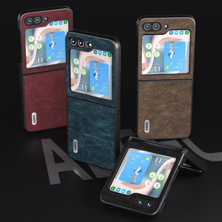 For Samsung Galaxy Z Flip5 ABEEL Dream Litchi Texture PU Phone Case(Purple) - Galaxy Z Flip5 Cases by buy2fix | Online Shopping UK | buy2fix