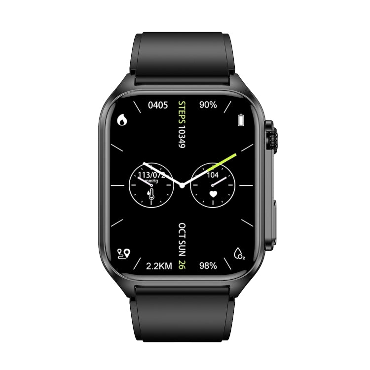 TK12 1.96 inch IP67 Waterproof Silicone Band Smart Watch Supports ECG / Remote Families Care / Bluetooth Call / Body Temperature Monitoring(Black) - Smart Watches by buy2fix | Online Shopping UK | buy2fix