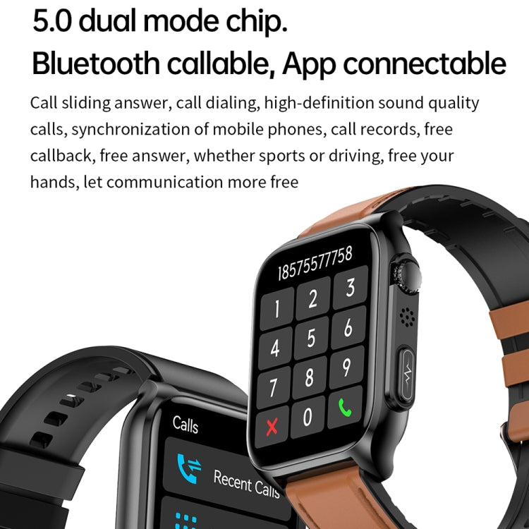 TK12 1.96 inch IP67 Waterproof Silicone Band Smart Watch Supports ECG / Remote Families Care / Bluetooth Call / Body Temperature Monitoring(Black) - Smart Watches by buy2fix | Online Shopping UK | buy2fix