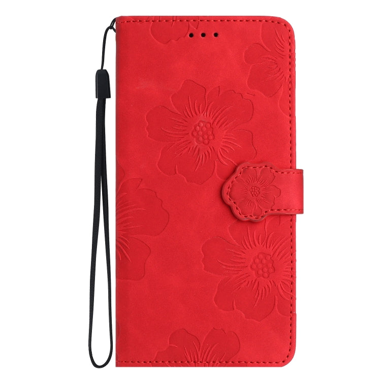 For Xiaomi Redmi 10 2022 Flower Embossing Pattern Leather Phone Case(Red) - Xiaomi Cases by buy2fix | Online Shopping UK | buy2fix