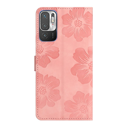 For Xiaomi Redmi Note 10 5G Flower Embossing Pattern Leather Phone Case(Pink) - Xiaomi Cases by buy2fix | Online Shopping UK | buy2fix