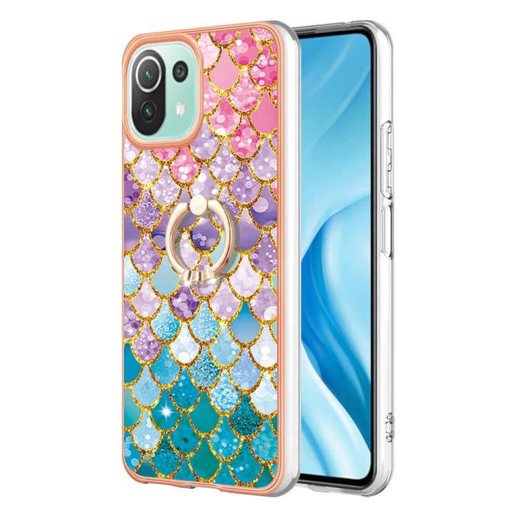 For Xiaomi Mi 11 Lite Electroplating IMD TPU Phone Case with Ring(Colorful Scales) - Xiaomi Cases by buy2fix | Online Shopping UK | buy2fix