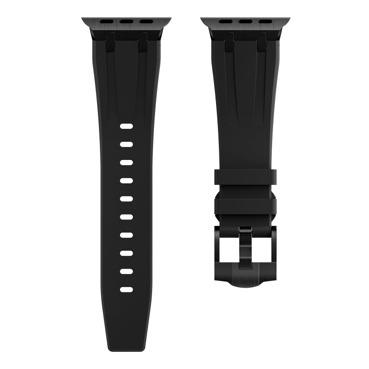 AP Silicone Watch Band For Apple Watch 4 44mm(Black Black) - Watch Bands by buy2fix | Online Shopping UK | buy2fix