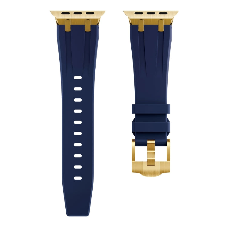 AP Silicone Watch Band For Apple Watch SE 2023 44mm(Gold Blue) - Watch Bands by buy2fix | Online Shopping UK | buy2fix
