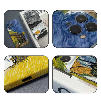 For iPhone 14 Pro Precise Hole Oil Painting Pattern PC Phone Case(Inkwash) - iPhone 14 Pro Cases by buy2fix | Online Shopping UK | buy2fix