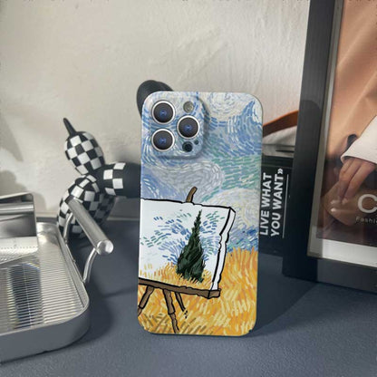For iPhone 13 Pro Max Precise Hole Oil Painting Pattern PC Phone Case(Landscape Painting) - iPhone 13 Pro Max Cases by buy2fix | Online Shopping UK | buy2fix
