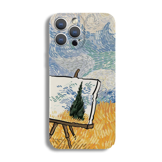 For iPhone 11 Pro Precise Hole Oil Painting Pattern PC Phone Case(Landscape Painting) - iPhone 11 Pro Cases by buy2fix | Online Shopping UK | buy2fix