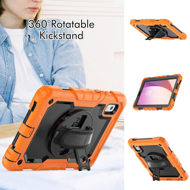 For Lenovo Tab M9 Silicone Hybrid PC Tablet Case with Shoulder Strap(Orange) - For Lenovo by buy2fix | Online Shopping UK | buy2fix