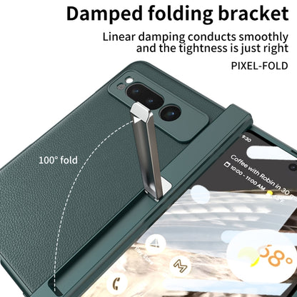 For Google Pixel Fold GKK Integrated Fold Hinge Leather Phone Case with Holder(Black) - Google Cases by GKK | Online Shopping UK | buy2fix