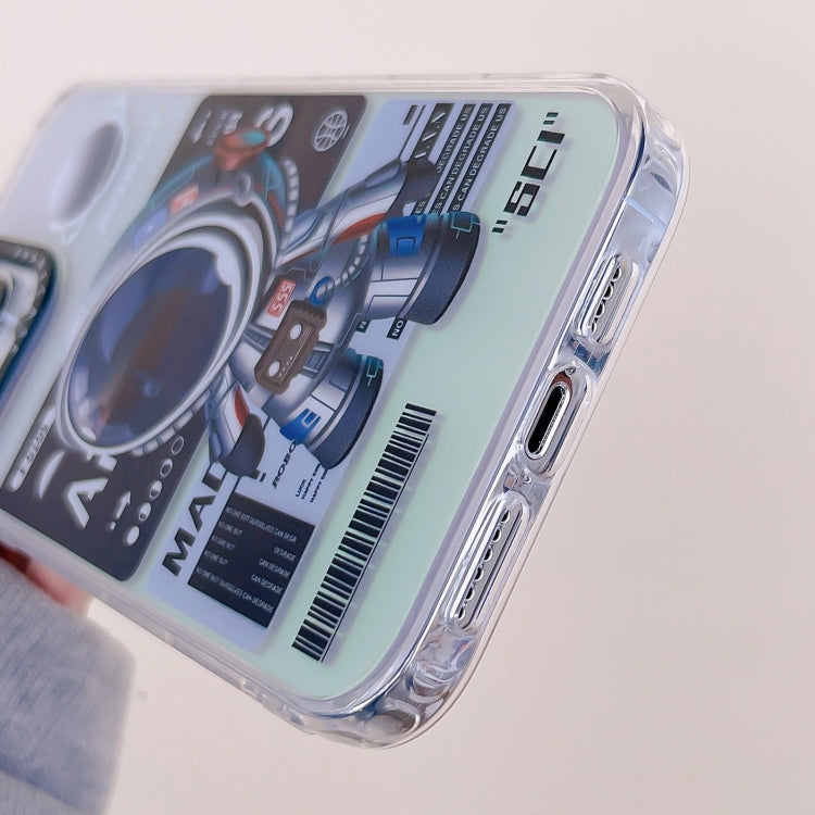 For iPhone 12 Pro Max Mechanical Astronaut Pattern TPU Phone Case(Blue) - iPhone 12 Pro Max Cases by buy2fix | Online Shopping UK | buy2fix