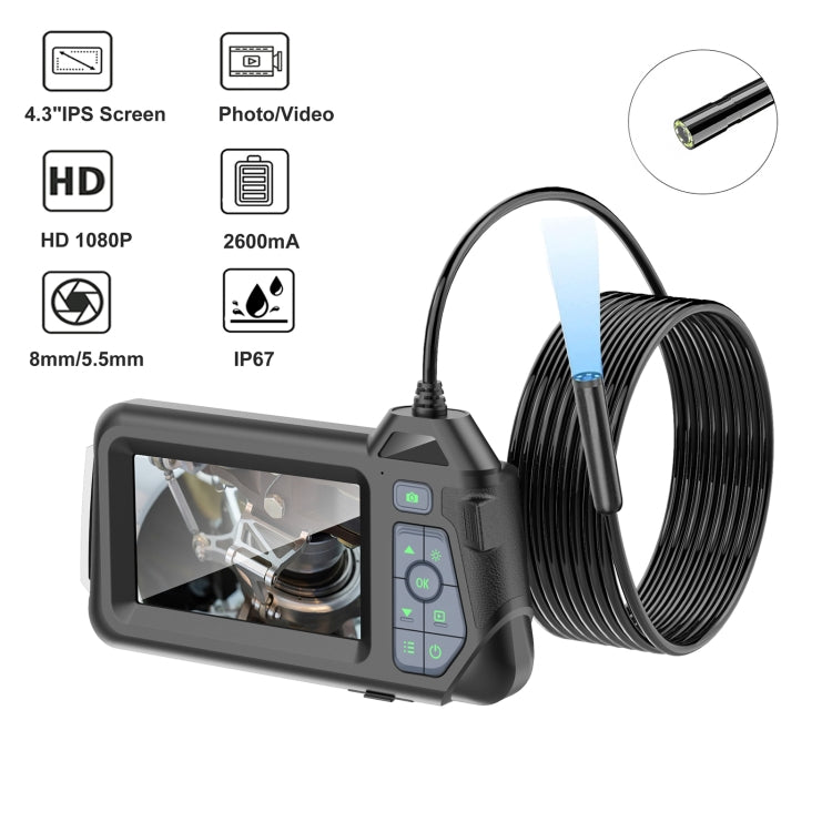 M60 4.3 inch Single Camera with Screen Endoscope, Length:1m(8mm) -  by buy2fix | Online Shopping UK | buy2fix