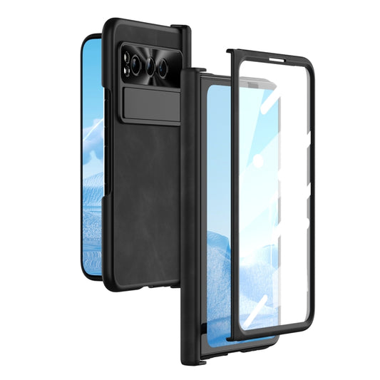 For Google Pixel Fold Napa Texture All-inclusive Phone Case(Black) - Google Cases by buy2fix | Online Shopping UK | buy2fix