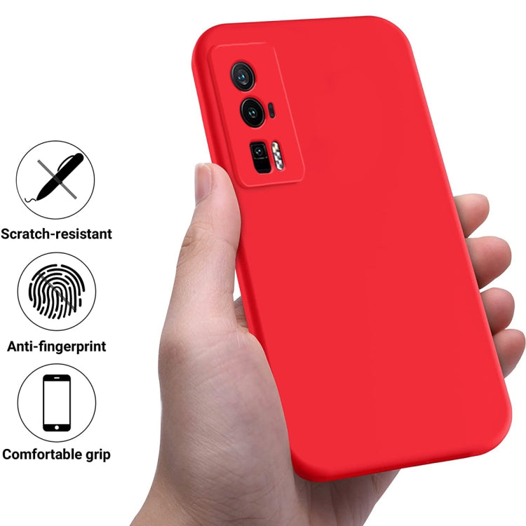 For Xiaomi Poco F5 Pro 5G / Redmi K60 / K60 Pro Pure Color Liquid Silicone Shockproof Phone Case(Red) - Xiaomi Cases by buy2fix | Online Shopping UK | buy2fix