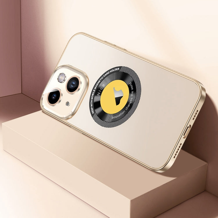 For iPhone 14 CD Texture MagSafe Magnetic Phone Case(Champagne Gold) - iPhone 14 Cases by buy2fix | Online Shopping UK | buy2fix