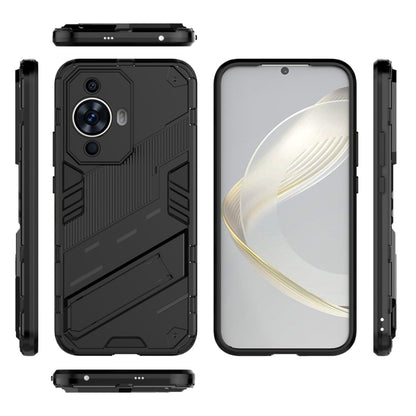 For Huawei nova 11 4G Punk Armor 2 in 1 PC + TPU Phone Case with Holder(Black) - Huawei Cases by buy2fix | Online Shopping UK | buy2fix