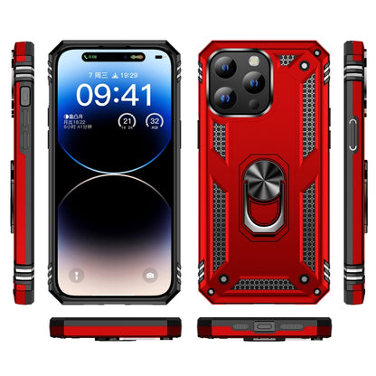 For iPhone 15 Shockproof TPU + PC Phone Case with Holder(Red) - iPhone 15 Cases by buy2fix | Online Shopping UK | buy2fix