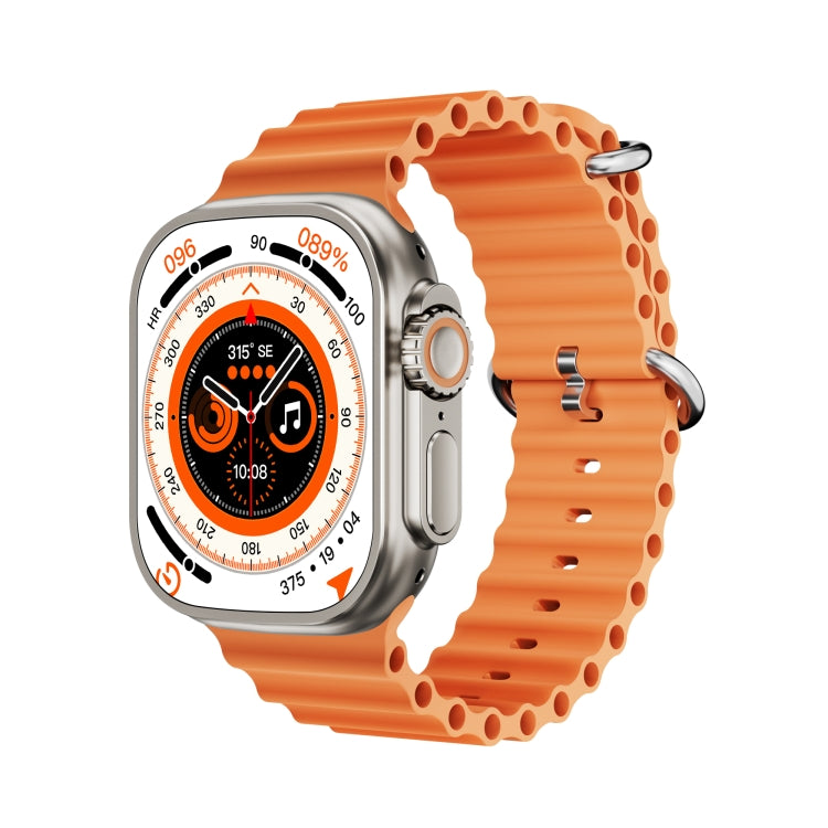 WS-E9 Ultra 2.2 inch IP67 Waterproof Metal Buckle Ocean Silicone Band Smart Watch, Support Heart Rate / NFC(Orange) - Smart Watches by buy2fix | Online Shopping UK | buy2fix