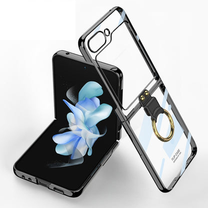 For Samsung Galaxy Z Flip5 GKK Electroplating Phone Case with Ring(Black) - Galaxy Z Flip5 Cases by GKK | Online Shopping UK | buy2fix