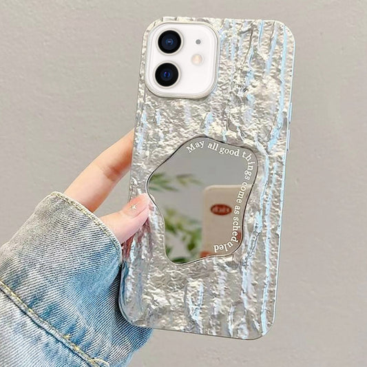 For iPhone 11 Embossed Rock Texture Mirror TPU Phone Case(Space Silver) - iPhone 11 Cases by buy2fix | Online Shopping UK | buy2fix