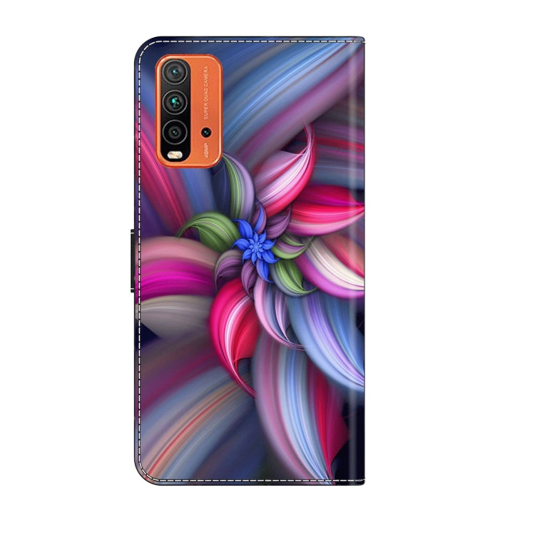 For Xiaomi Redmi 9T Crystal 3D Shockproof Protective Leather Phone Case(Colorful Flower) - Xiaomi Cases by buy2fix | Online Shopping UK | buy2fix