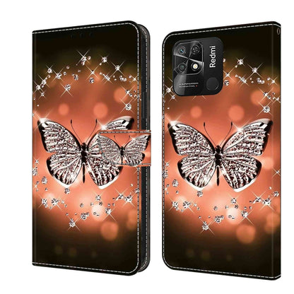 For Xiaomi Redmi 10C Crystal 3D Shockproof Protective Leather Phone Case(Crystal Butterfly) - Xiaomi Cases by buy2fix | Online Shopping UK | buy2fix