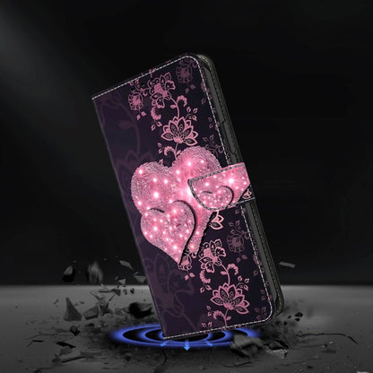 For Xiaomi Redmi Note 12 Pro Global Crystal 3D Shockproof Protective Leather Phone Case(Lace Love) - Xiaomi Cases by buy2fix | Online Shopping UK | buy2fix