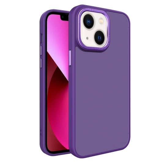For iPhone 13 All-inclusive TPU Edge Acrylic Back Phone Case(Deep Purple) - iPhone 13 Cases by buy2fix | Online Shopping UK | buy2fix