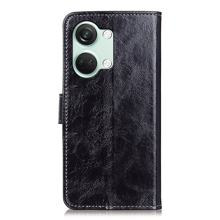 For OnePlus Nord 3 / Ace 2V Retro Crazy Horse Texture Horizontal Flip Leather Phone Case(Black) - OnePlus Cases by buy2fix | Online Shopping UK | buy2fix