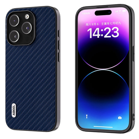 For iPhone 14 Plus ABEEL Carbon Fiber Texture Protective Phone Case(Dark Blue) - iPhone 14 Plus Cases by buy2fix | Online Shopping UK | buy2fix