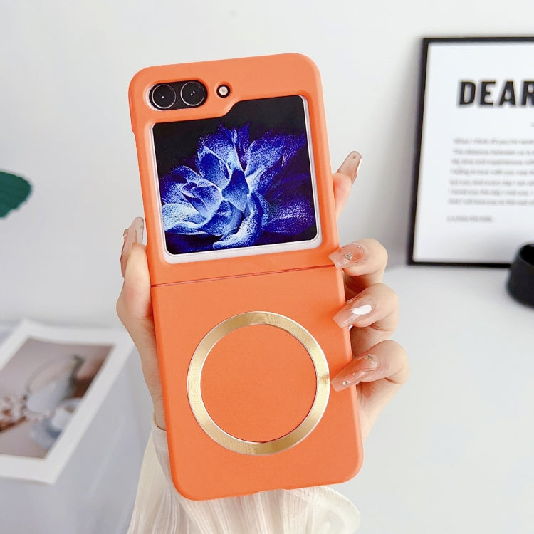 For Samsung Galaxy Z Flip5 Skin Feel Magsafe Magnetic Shockproof PC Phone Case(Orange) - Galaxy Z Flip5 Cases by buy2fix | Online Shopping UK | buy2fix