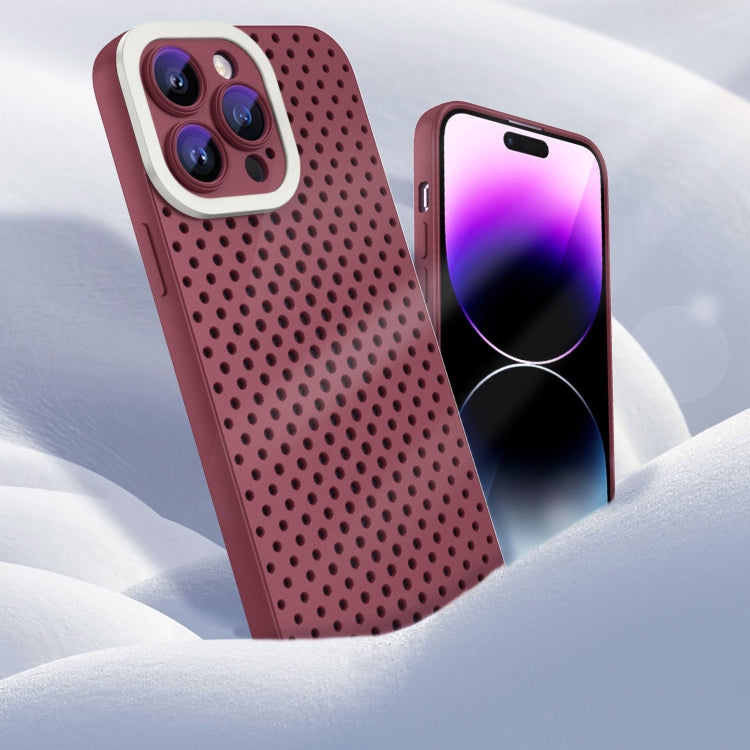 For iPhone 11 Pro Max Hollow Heat Dissipation TPU Phone Case(Rose Red) - iPhone 11 Pro Max Cases by buy2fix | Online Shopping UK | buy2fix