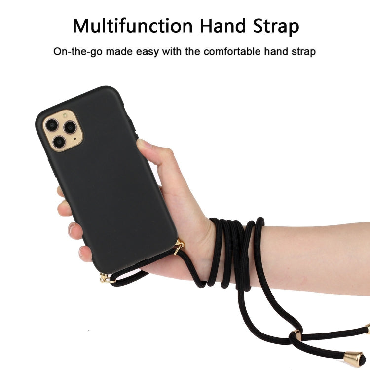For iPhone 15 Pro Max Wheat Straw Material + TPU Phone Case with Lanyard(Black) - iPhone 15 Pro Max Cases by buy2fix | Online Shopping UK | buy2fix