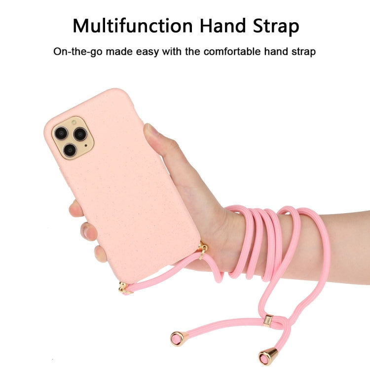 For iPhone 15 Pro Max Wheat Straw Material + TPU Phone Case with Lanyard(Pink) - iPhone 15 Pro Max Cases by buy2fix | Online Shopping UK | buy2fix