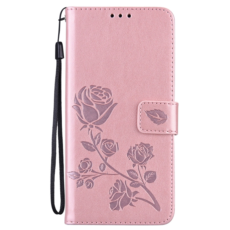 For Samsung Galaxy S23+ 5G Rose Embossed Flip PU Leather Phone Case(Rose Gold) - Galaxy S23+ 5G Cases by buy2fix | Online Shopping UK | buy2fix