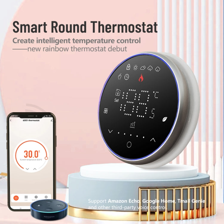 BHT-6001GAL 95-240V AC 5A Smart Round Thermostat Water Heating LED Thermostat Without WiFi(Black) - Thermostat & Thermometer by buy2fix | Online Shopping UK | buy2fix