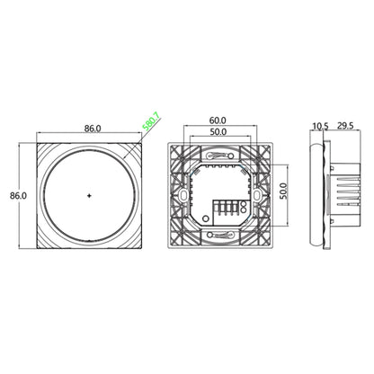 BHT-6001GCL 95-240V AC 5A Smart Round Thermostat Boiler Heating LED Thermostat Without WiFi(White) - Thermostat & Thermometer by buy2fix | Online Shopping UK | buy2fix