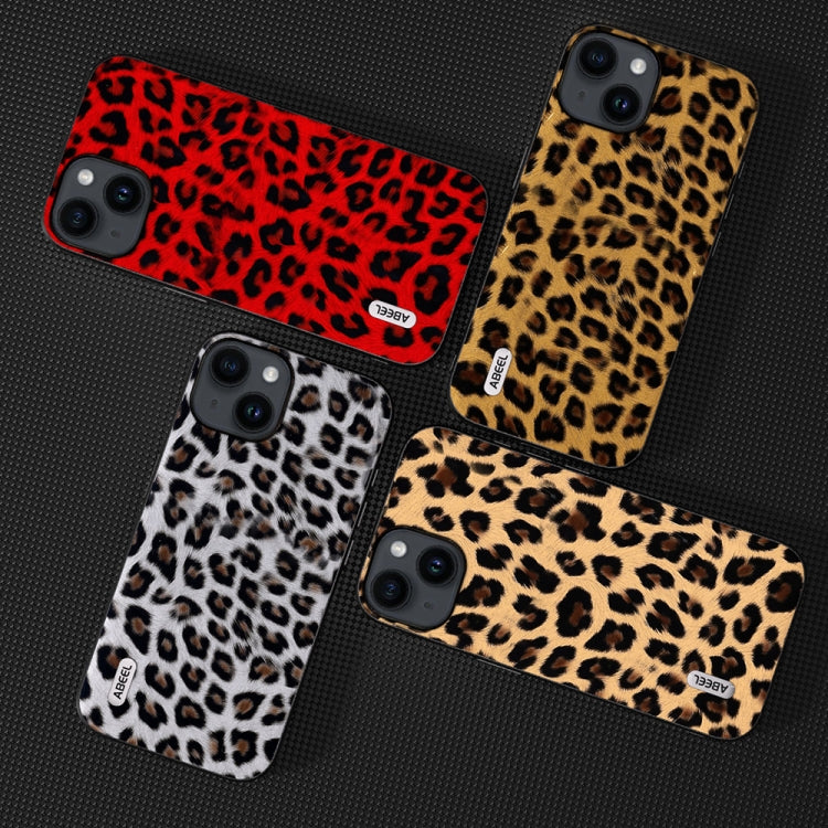 For iPhone 15 ABEEL Black Edge Leopard Phone Case(Golden Leopard) - iPhone 15 Cases by buy2fix | Online Shopping UK | buy2fix