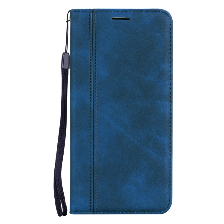 For Xiaomi Redmi Note 12 5G Global/Poco X5 Frosted Business Magnetic Horizontal Flip PU Phone Case(Blue) - Note 12 Cases by buy2fix | Online Shopping UK | buy2fix