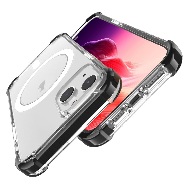 For iPhone 15 Magsafe Magnetic Acrylic Shockproof Phone Case(Transparent Black) - iPhone 15 Cases by buy2fix | Online Shopping UK | buy2fix