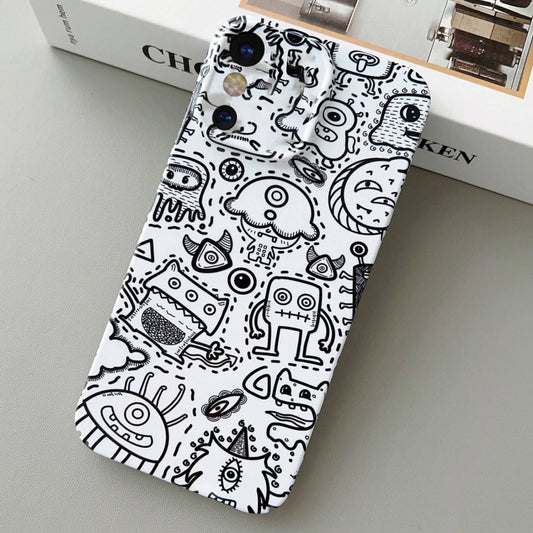 For iPhone X / XS Painted Pattern Precise Hole PC Phone Case(Block Monster) - More iPhone Cases by buy2fix | Online Shopping UK | buy2fix