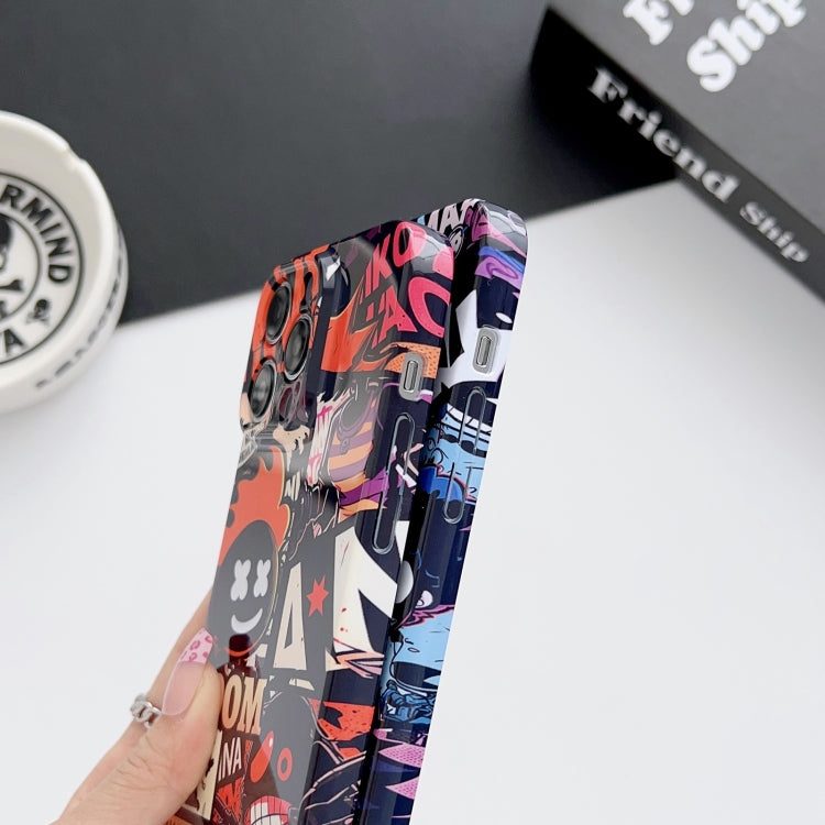 For iPhone 13 Pro Painted Pattern Precise Hole PC Phone Case(Working Comics) - iPhone 13 Pro Cases by buy2fix | Online Shopping UK | buy2fix