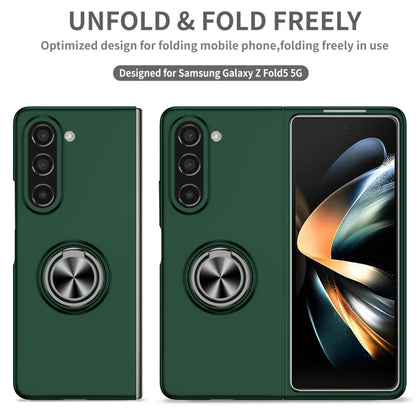 For Samsung Galaxy Z Fold5 5G Armor Ring Holder Phone Case(Dark Green) - Galaxy Z Fold5 Cases by buy2fix | Online Shopping UK | buy2fix