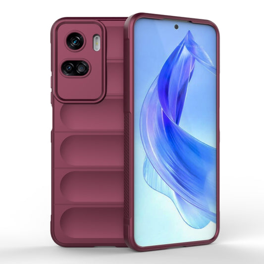 For Honor 90 Lite Magic Shield TPU + Flannel Phone Case(Wine Red) - Honor Cases by buy2fix | Online Shopping UK | buy2fix