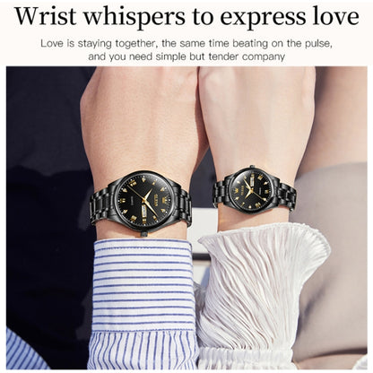 1pair OLEVS 5563 Couple Luminous Waterproof Quartz Watch(Black) - Couple Watches by OLEVS | Online Shopping UK | buy2fix