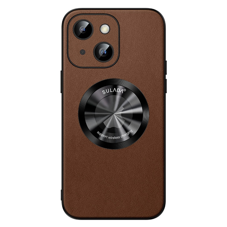 For iPhone 15 SULADA Microfiber Leather MagSafe Magnetic Phone Case(Brown) - iPhone 15 Cases by SULADA | Online Shopping UK | buy2fix