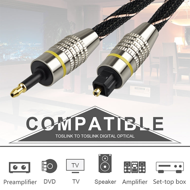 1m EMK OD6.0mm Square Port to Round Port Set-top Box Digital Audio Optical Fiber Connecting Cable - Audio Optical Cables by EMK | Online Shopping UK | buy2fix