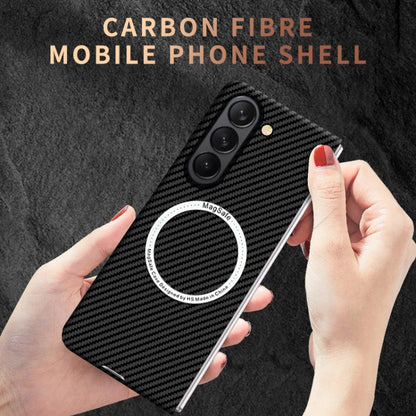 For Samsung Galaxy Z Fold5 Carbon Fiber Texture MagSafe Magnetic Phone Case(Red) - Galaxy Z Fold5 Cases by buy2fix | Online Shopping UK | buy2fix