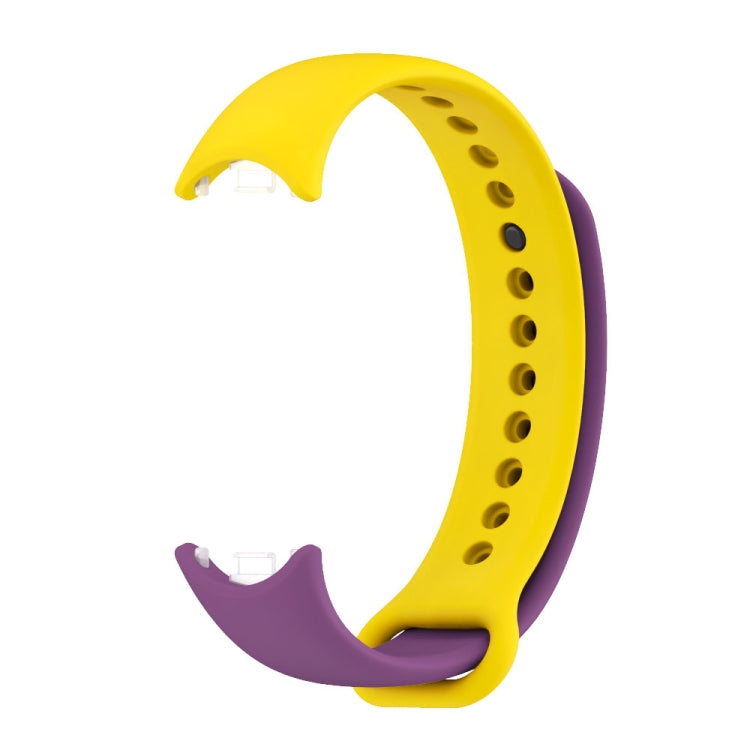 For Xiaomi Mi Band 8 Mijobs Dual Color Silicone Watch Band(Purple+Yellow) - Watch Bands by MIJOBS | Online Shopping UK | buy2fix