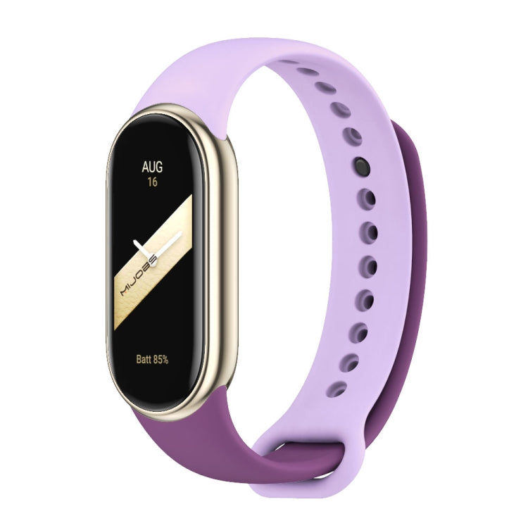 For Xiaomi Mi Band 8 Mijobs Dual Color Silicone Watch Band(Purple+Taro Purple) - Watch Bands by MIJOBS | Online Shopping UK | buy2fix